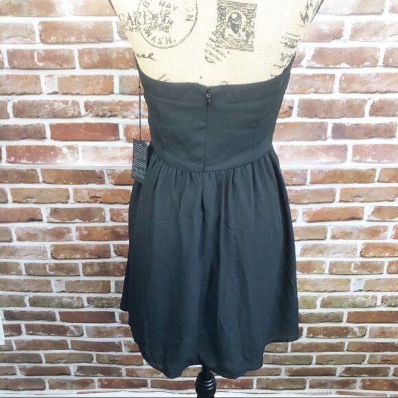 Short Black/Gold Halter Studded Dress - Picture 3 of 8